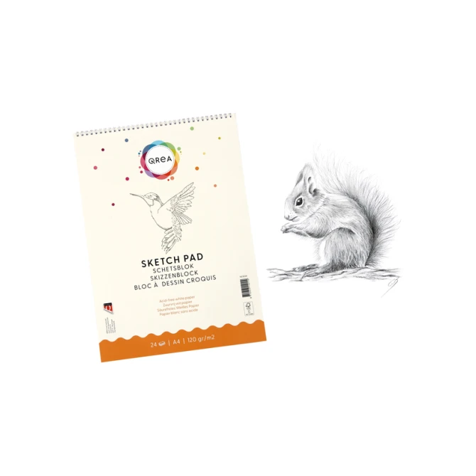 Schetsblok Qrea A4 24 vel 120gr spiraal