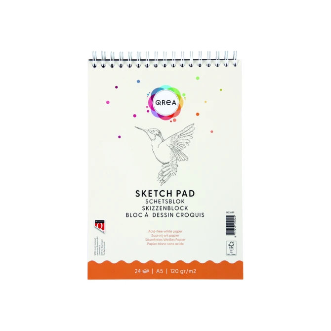 Schetsblok Qrea A5 24 vel 120gr spiraal