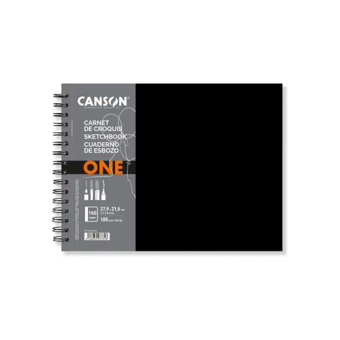 Schetsboek Canson Art Book One spiraalgebonden 160vel 100gr 279x216mm wit