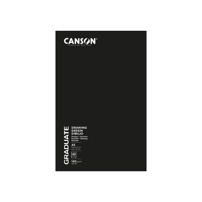 Schetsboek Canson Graduate 20vel 140gr A5 wit