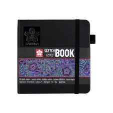 Schetsboek Sakura 80 zwarte vellen 140gr 120x120mm zwart
