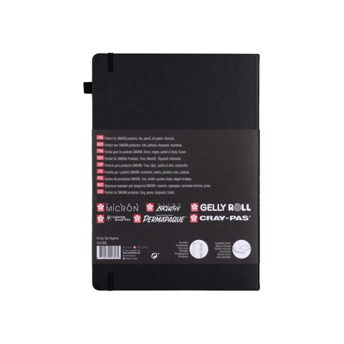 Schetsboek Sakura 80 zwarte vellen 140gr 210x297mm zwart