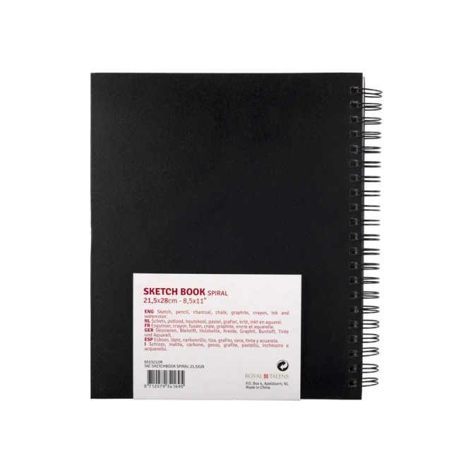 Schetsboek Talens Art Creation 80 witte vellen 110gr 210x280mm spiraal zwart