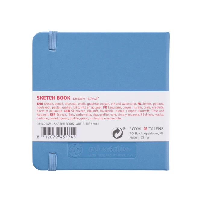 Schetsboek Talens Art Creation 80 witte vellen 140gr 120x120mm blauw