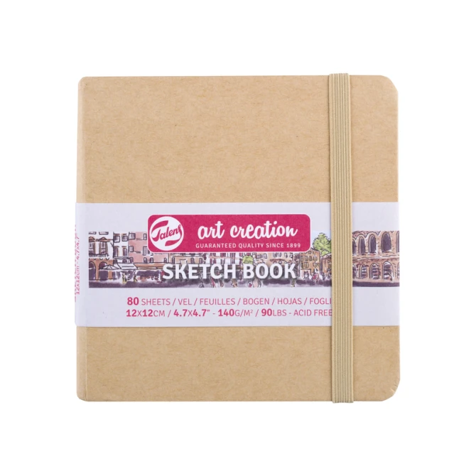 Schetsboek Talens Art Creation 80 witte vellen 140gr 120x120mm kraft