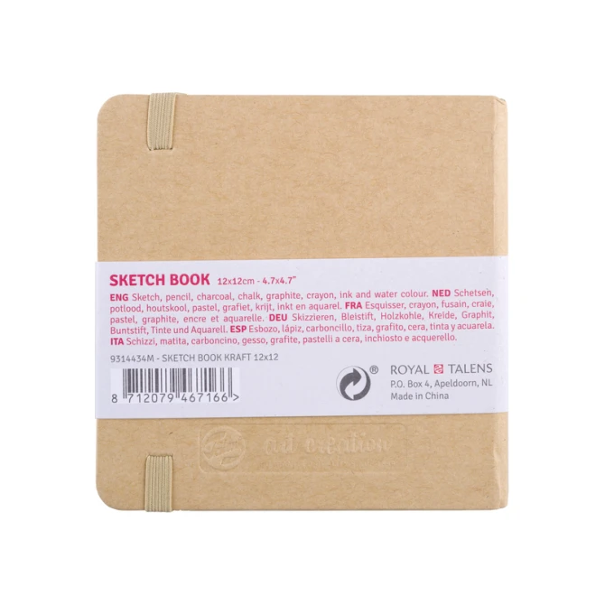 Schetsboek Talens Art Creation 80 witte vellen 140gr 120x120mm kraft