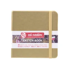 Schetsboek Talens Art Creation 80 witte vellen 140gr 120x120mm witgoud