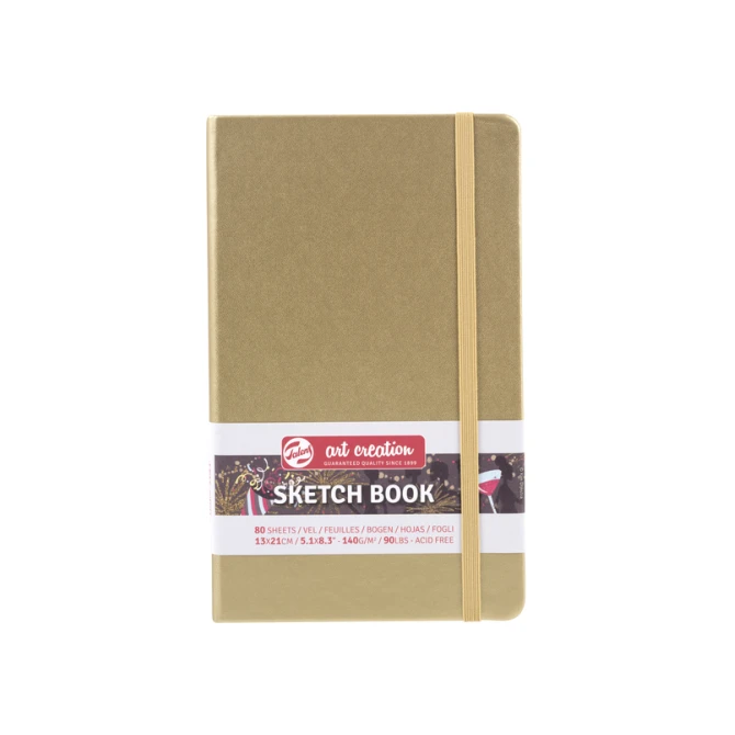 Schetsboek Talens Art Creation 80 witte vellen 140gr 130x210mm witgoud