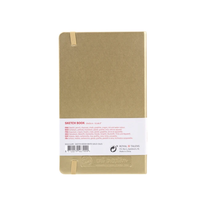 Schetsboek Talens Art Creation 80 witte vellen 140gr 130x210mm witgoud