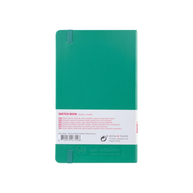 Schetsboek Talens Art Creation 80 witte vellen 140gr 130x210mm woudgroen