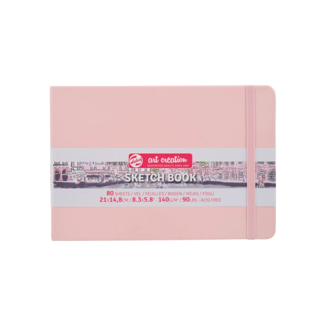 Schetsboek Talens Art Creation 80 witte vellen 140gr 210x150mm roze