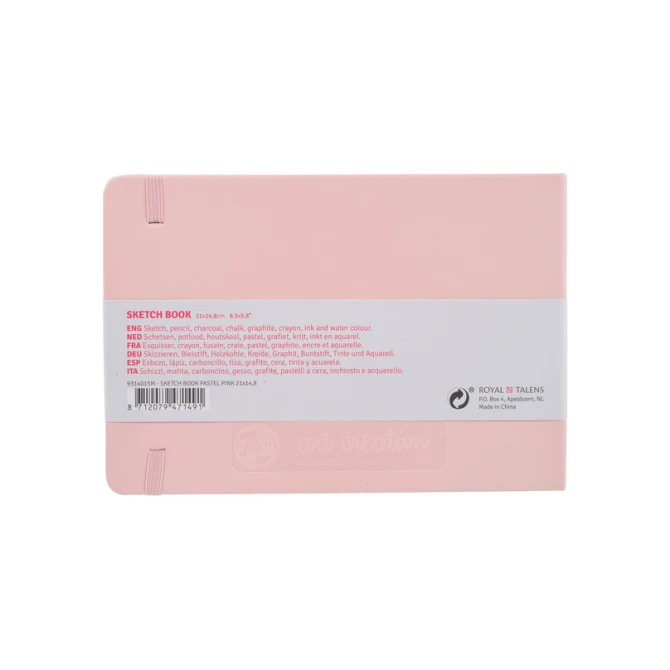 Schetsboek Talens Art Creation 80 witte vellen 140gr 210x150mm roze