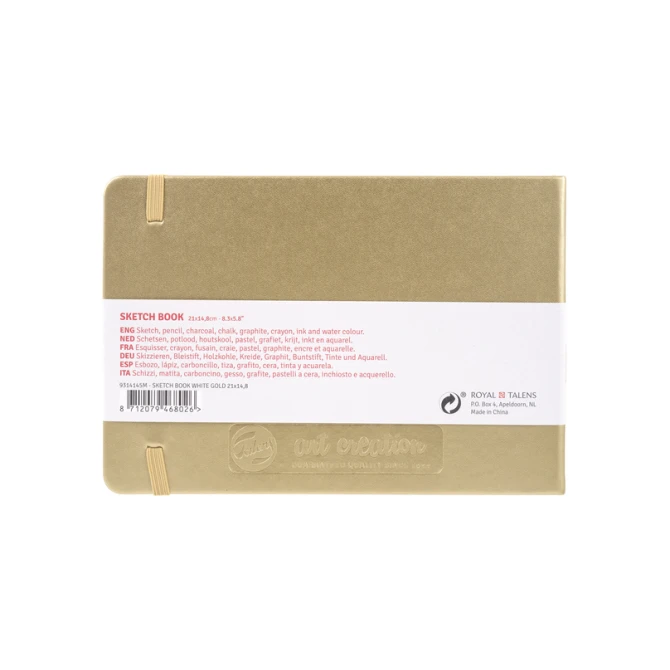 Schetsboek Talens Art Creation 80 witte vellen 140gr 210x150mm witgoud