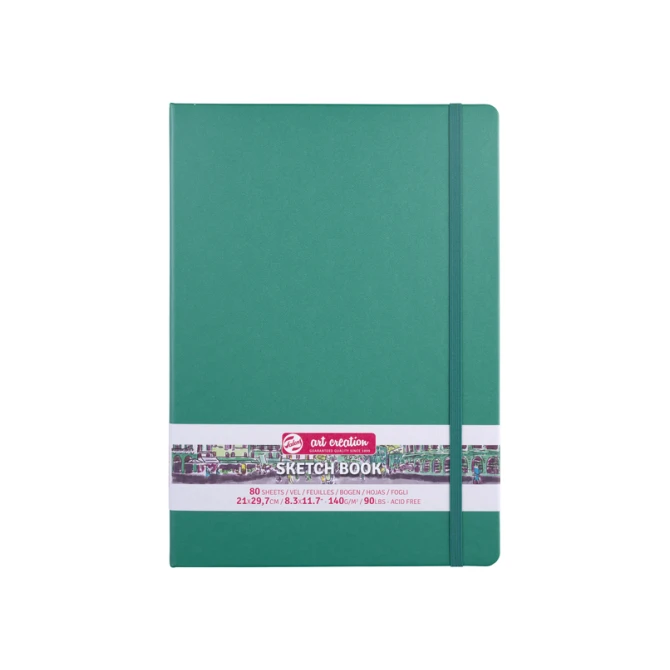 Schetsboek Talens Art Creation 80 witte vellen 140gr 210x297mm woudgroen