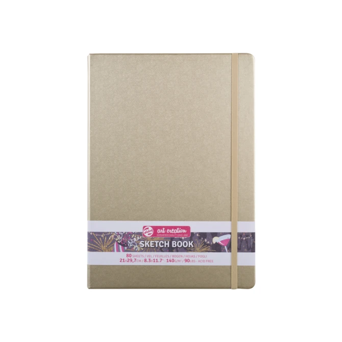 Schetsboek Talens Art Creation 80 witte vellen 140gr 210x300mm witgoud