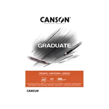 Schetspapier Canson Graduate Sketch 40vel 96gr A4 natuurlijk wit