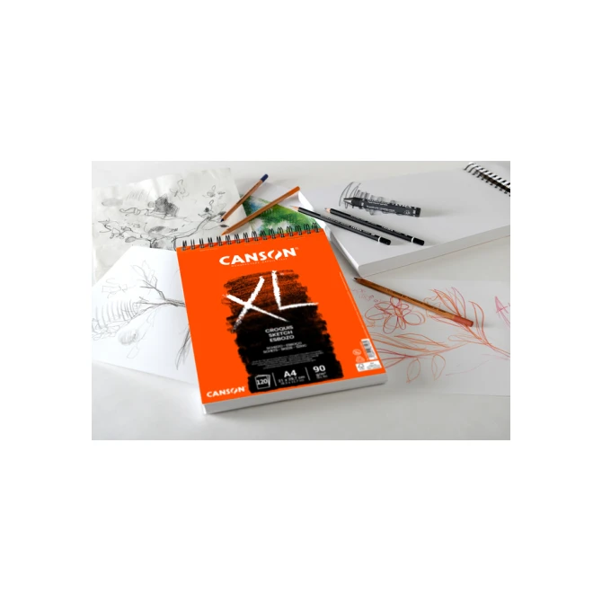 Schetspapier Canson XL Sketch 120vel 90gr A4 ivoorwit