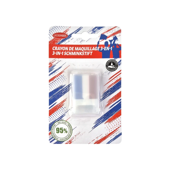 Schminkstick rood/ wit en blauw