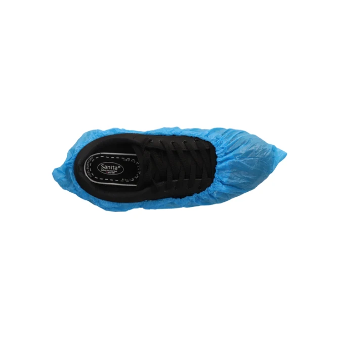 Schoenovertrek CMT 40mu geruwd maat 36-42 CPE blauw 100 stuks