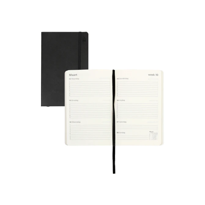 Schoolagenda 2026-2027 18mnd Ryam Studie 7dagen/2pagina's zwart