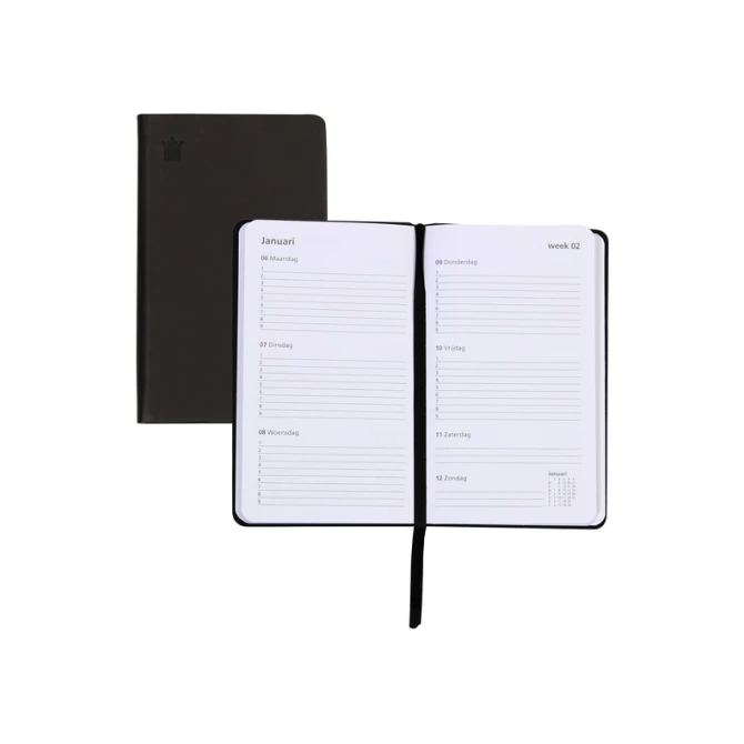 Schoolagenda 2026-2027 Ryam Cursus DeLuxe 7dagen/2pagina's zwart