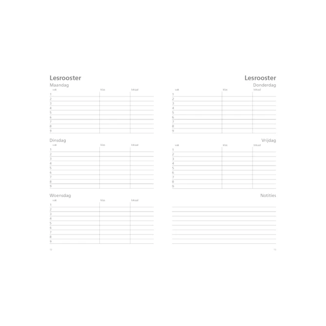 Schoolagenda 2026-2027 Ryam docenten 7dagen/2pagina's zwart