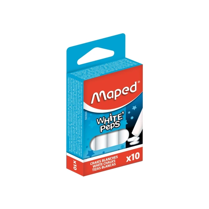 Schoolbordkrijt Maped White'Peps set á 10 stuks wit