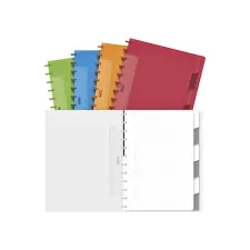 Schrift Adoc A4 ruit 5x5mm 144 pagina's 90gr met 6 tabbladen assorti