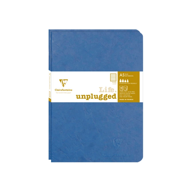 Schrift Clairefontaine A5 lijn 96 pagina's 90gr blauw seal à 2 stuks