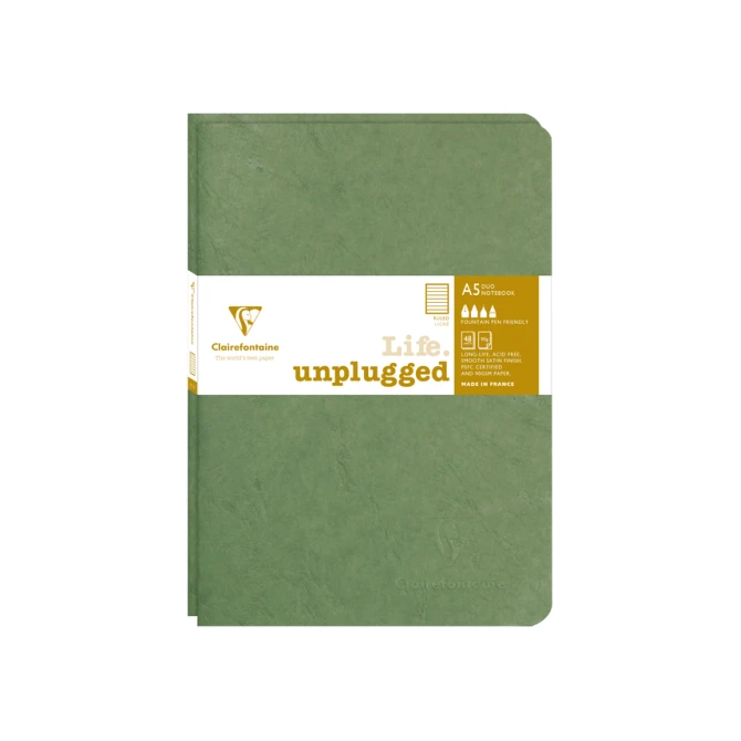 Schrift Clairefontaine A5 lijn 96 pagina's 90gr groen seal à 2 stuks