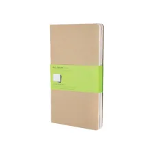 Schrift Moleskine 130x210mm blanco 160 pagina's 70gr kraft set à 3 stuks