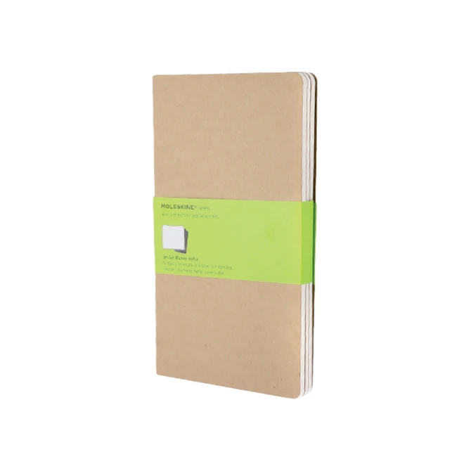 Schrift Moleskine 130x210mm blanco 160 pagina's 70gr kraft set à 3 stuks