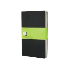 Schrift Moleskine 130x210mm blanco 160 pagina's 70gr zwart set à 3 stuks