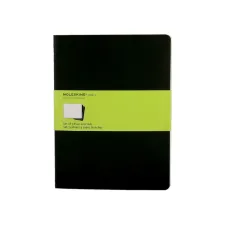 Schrift Moleskine 190x250mm blanco 240 pagina's 70gr zwart set à 3 stuks