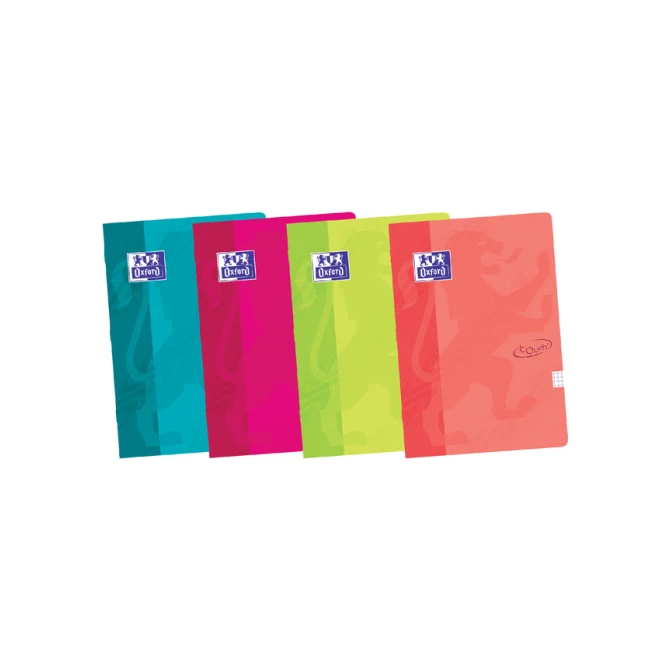 Schrift Oxford School Touch A4 ruit 10x10mm 72 pagina's 80gr assorti
