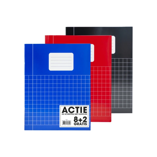 Schrift SOHO Basic A5 ruit 10x10mm 80 pagina's 60gr assorti 8+2 gratis