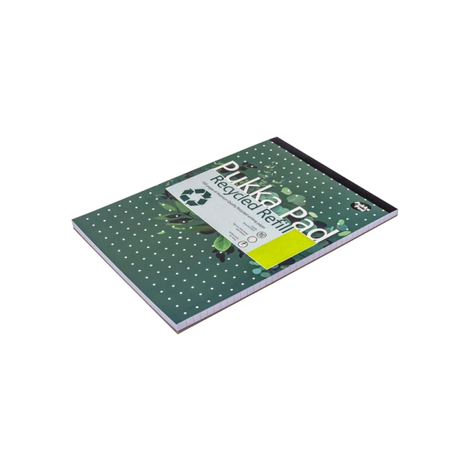Schrijfblok Pukka Pad Recycled A4 lijn 4-gaats 100 vel 80gr