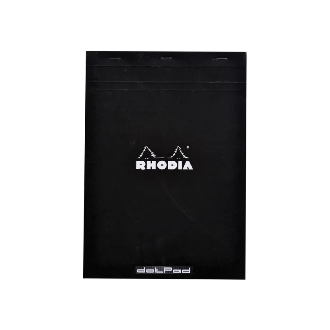 Schrijfblok Rhodia A4 dots 80 vel 80gr zwart