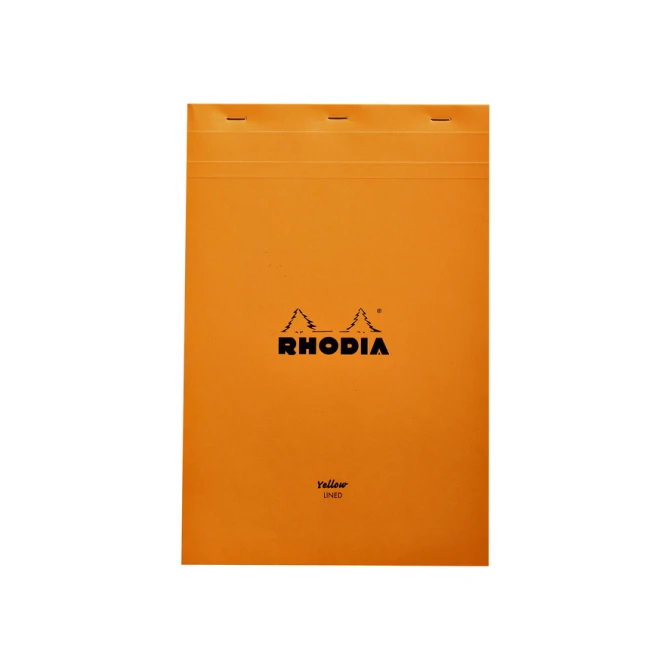 Schrijfblok Rhodia A4 lijn 80 vel 80gr geel