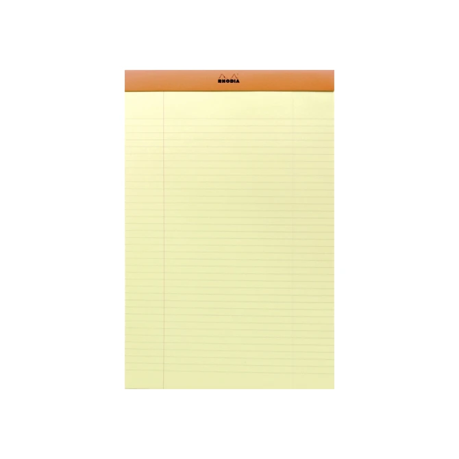 Schrijfblok Rhodia A4 lijn 80 vel 80gr geel