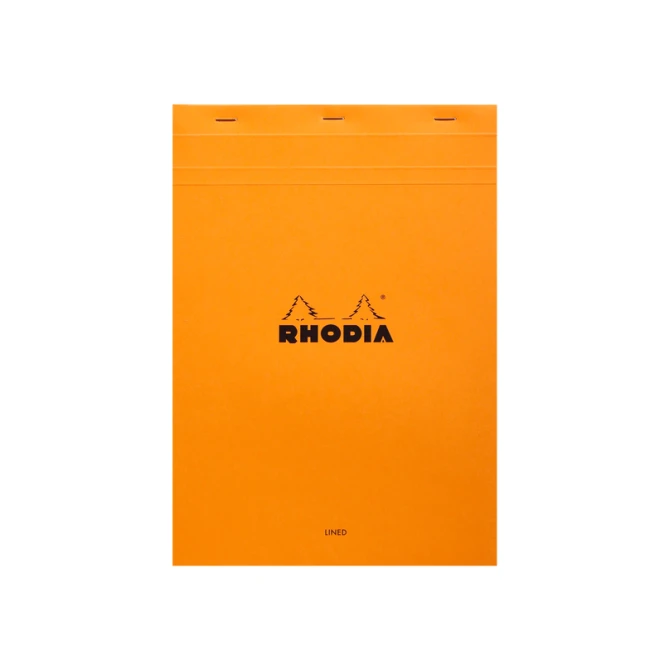 Schrijfblok Rhodia A4 lijn 80 vel 80gr oranje