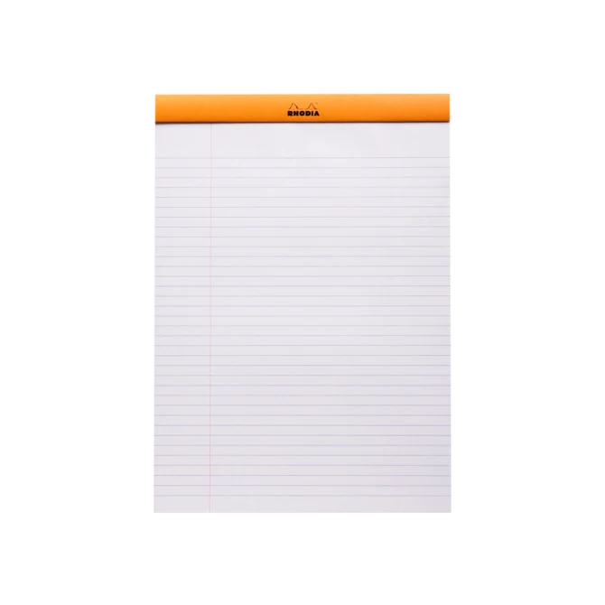 Schrijfblok Rhodia A4 lijn 80 vel 80gr oranje