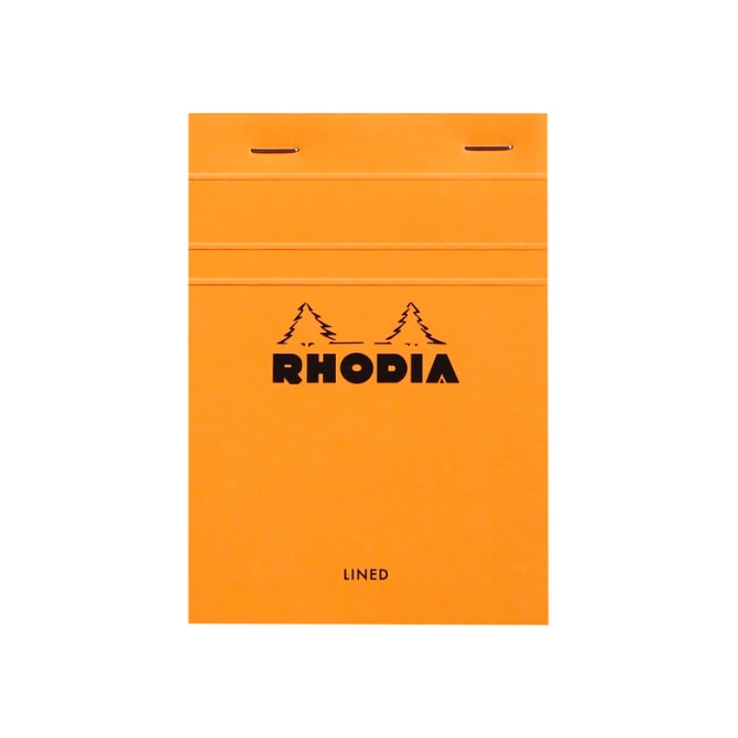 Schrijfblok Rhodia A6 lijn 80 vel 80gr oranje