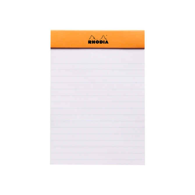 Schrijfblok Rhodia A6 lijn 80 vel 80gr oranje