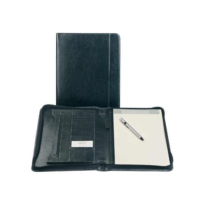 Schrijfmap Brepols Palermo luxe A4 met rits inclusief schrijfblok zwart