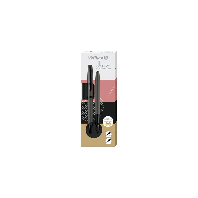 Schrijfset Pelikan Jazz Noble Elegance K36+P36 metaal stone