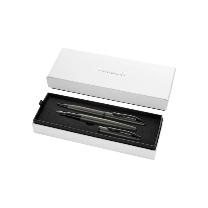 Schrijfset Pelikan Jazz Noble Elegance K36+P36 metaal stone