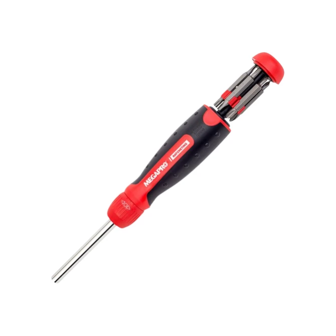 Schroevendraaier Megapro Ratcheting met 13 bits zwart