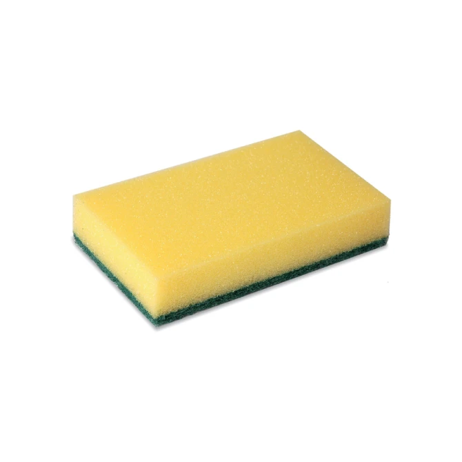 Schuurspons Cleaninq 140x90x28mm geel/groen 10 stuks