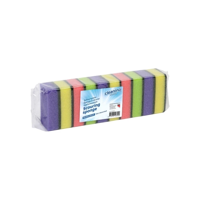 Schuurspons Cleaninq assorti 10 stuks
